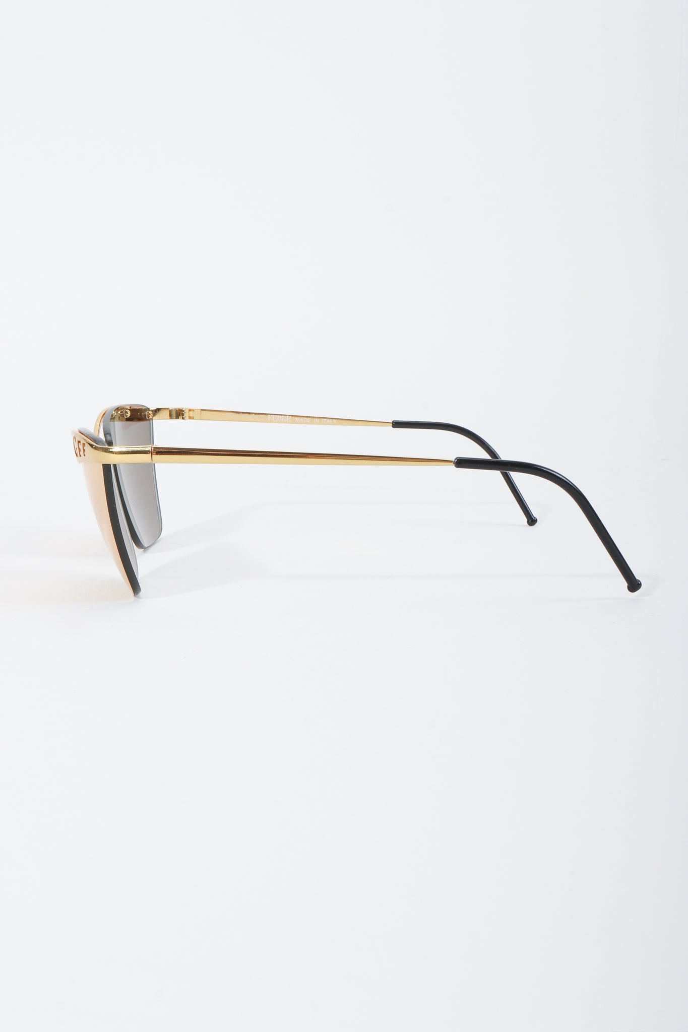 Vintage GianFranco Ferre Gold Lens Aviator Sunglasses Side at Recess LA