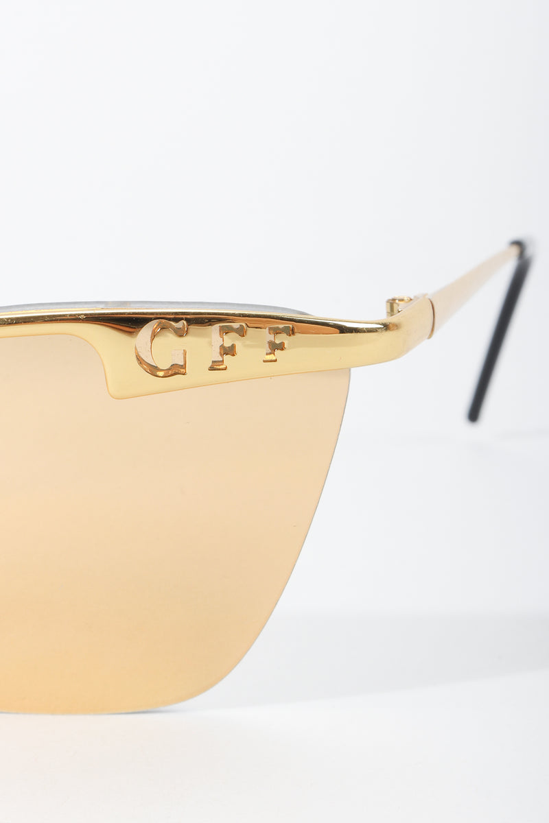 Vintage GianFranco Ferre Gold Lens Aviator Sunglasses Logo at Recess LA