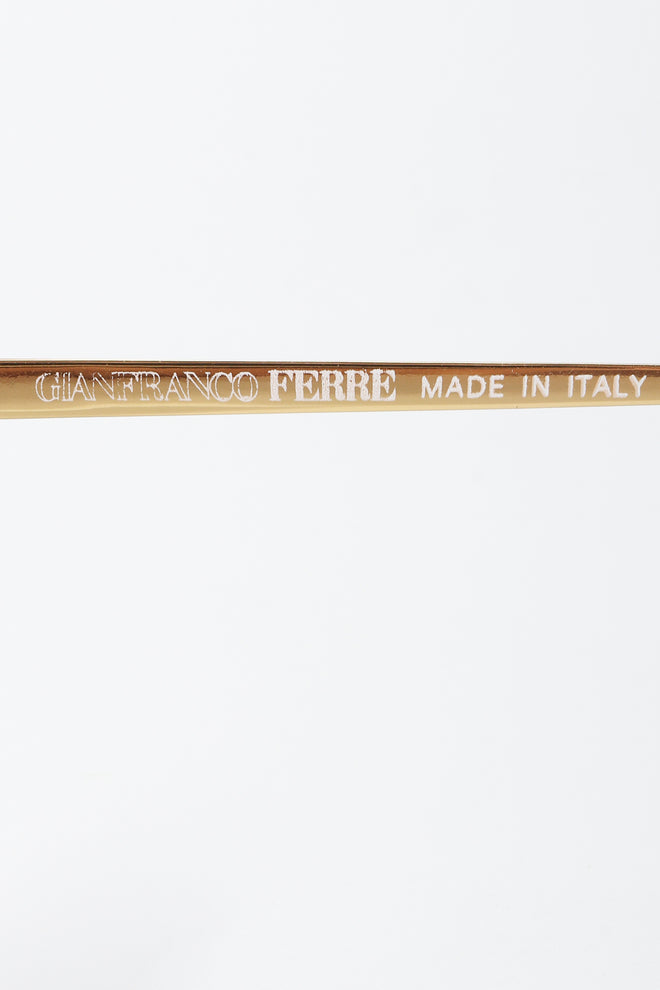 Vintage GianFranco Ferre Gold Lens Aviator Sunglasses Label at Recess LA