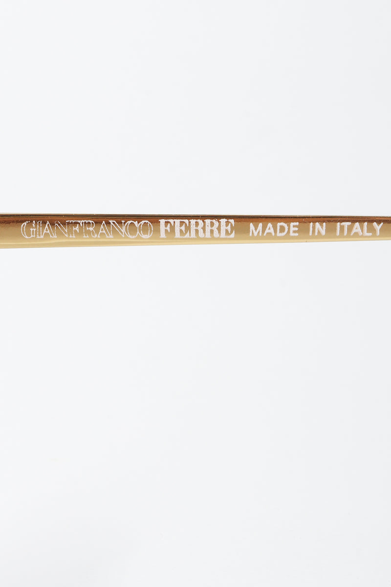 Vintage GianFranco Ferre Gold Lens Aviator Sunglasses Label at Recess LA