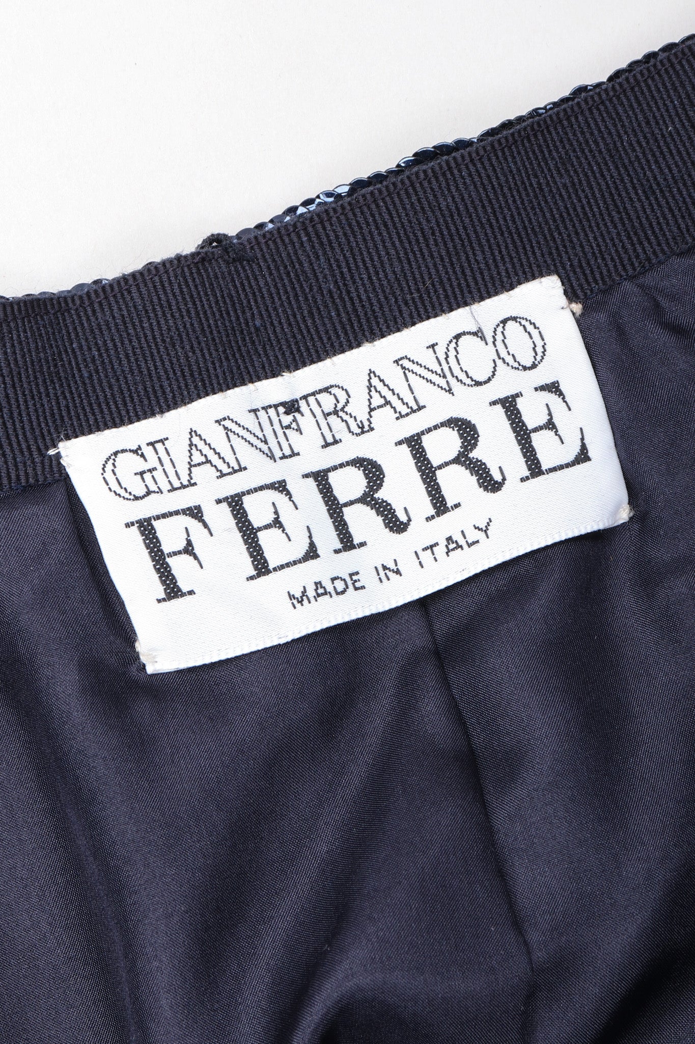 Recess Los Angeles Vintage Gianfranco Ferre Midnight Mini Sequin Chiffon Skirt