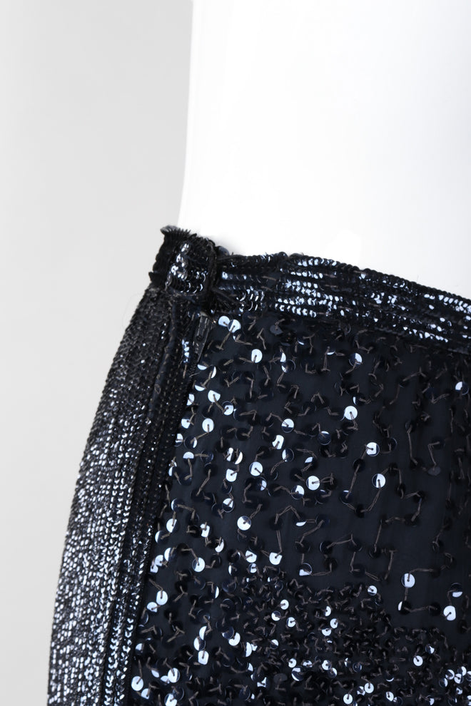 Recess Los Angeles Vintage Gianfranco Ferre Midnight Mini Sequin Chiffon Skirt