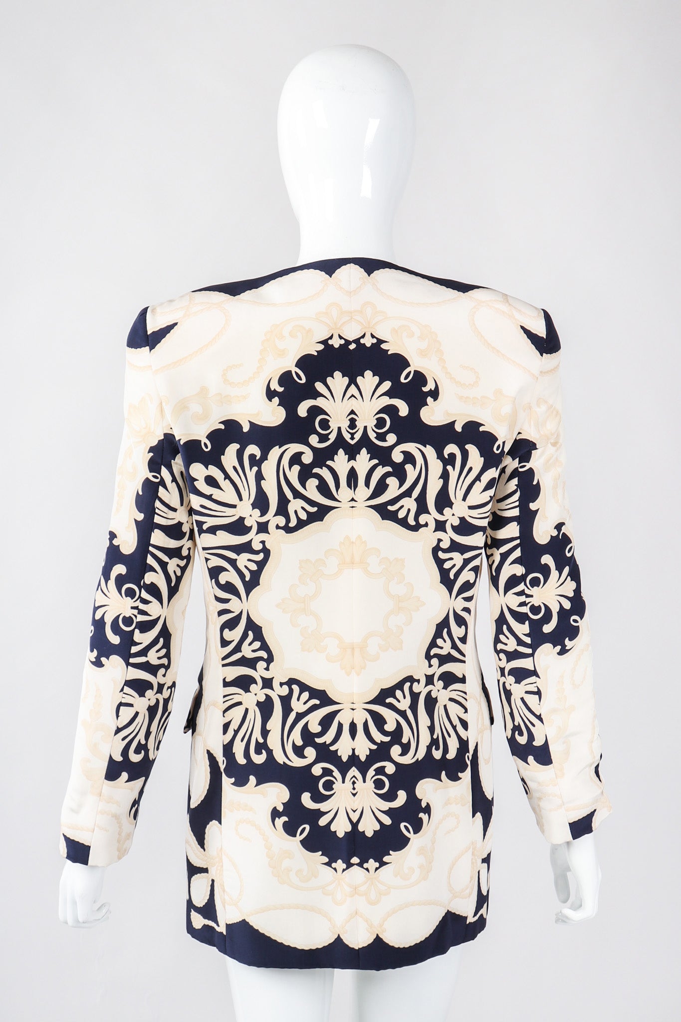 Recess Los Angeles Vintage Gianfranco Ferre Studio 0001 Baroque Rope Print Silk Jacket & Blouse Set