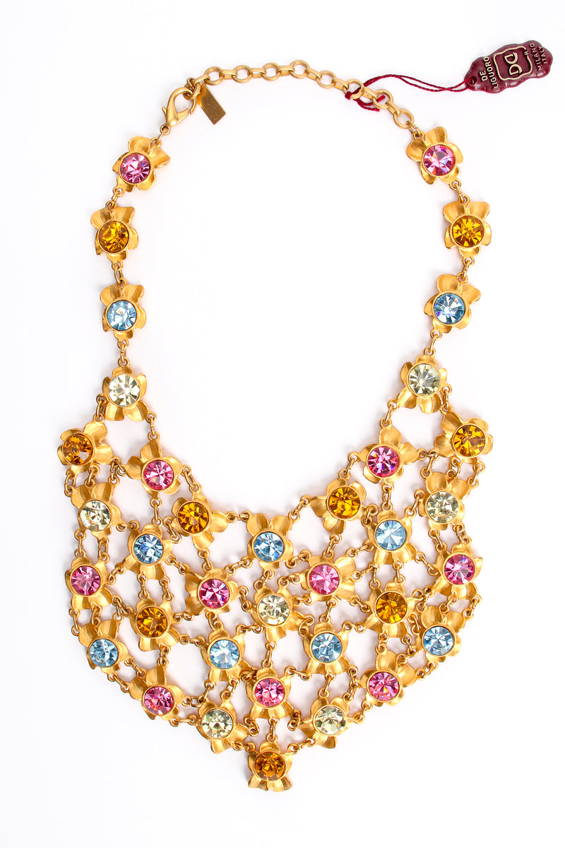 Vintage Gianni De Liguoro Crystal Blossom Bib Necklace at Recess Los Angeles