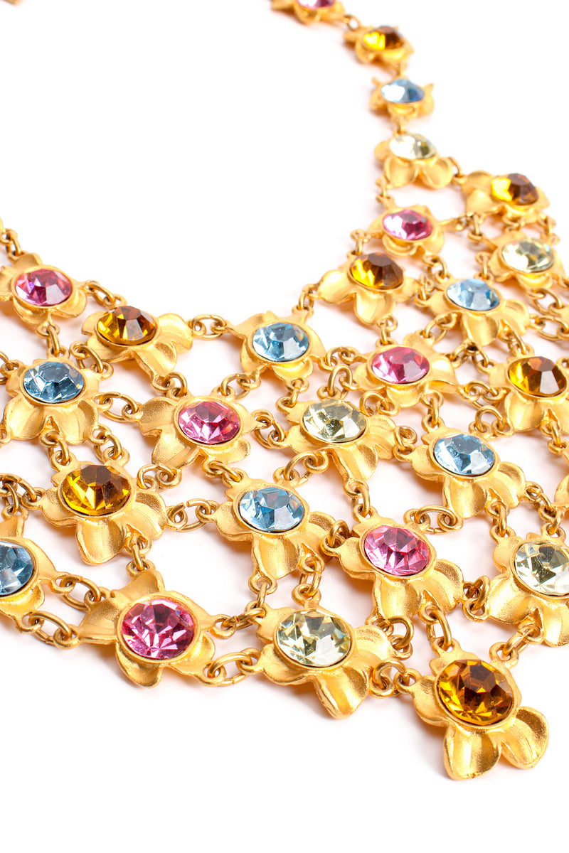 Vintage Gianni De Liguoro Crystal Blossom Bib Necklace at Recess Los Angeles