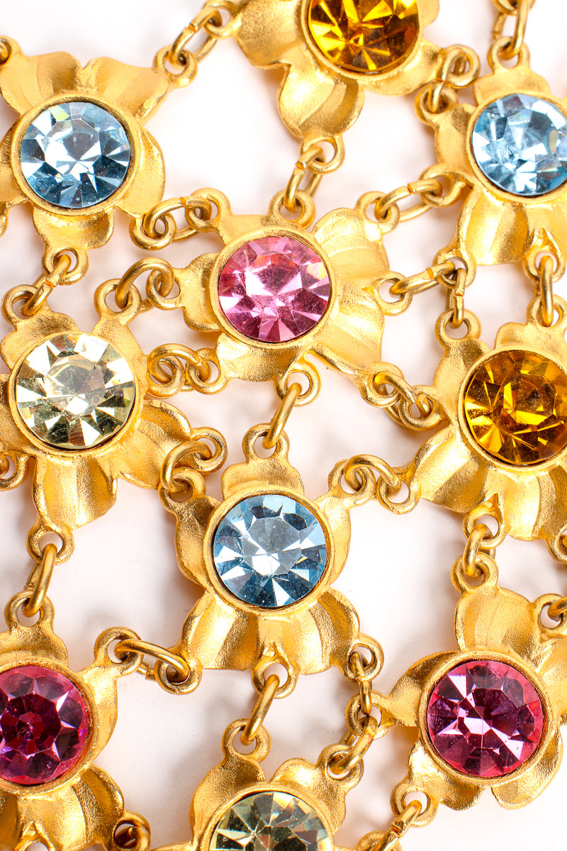 Vintage Gianni De Liguoro Crystal Blossom Bib Necklace detail at Recess Los Angeles