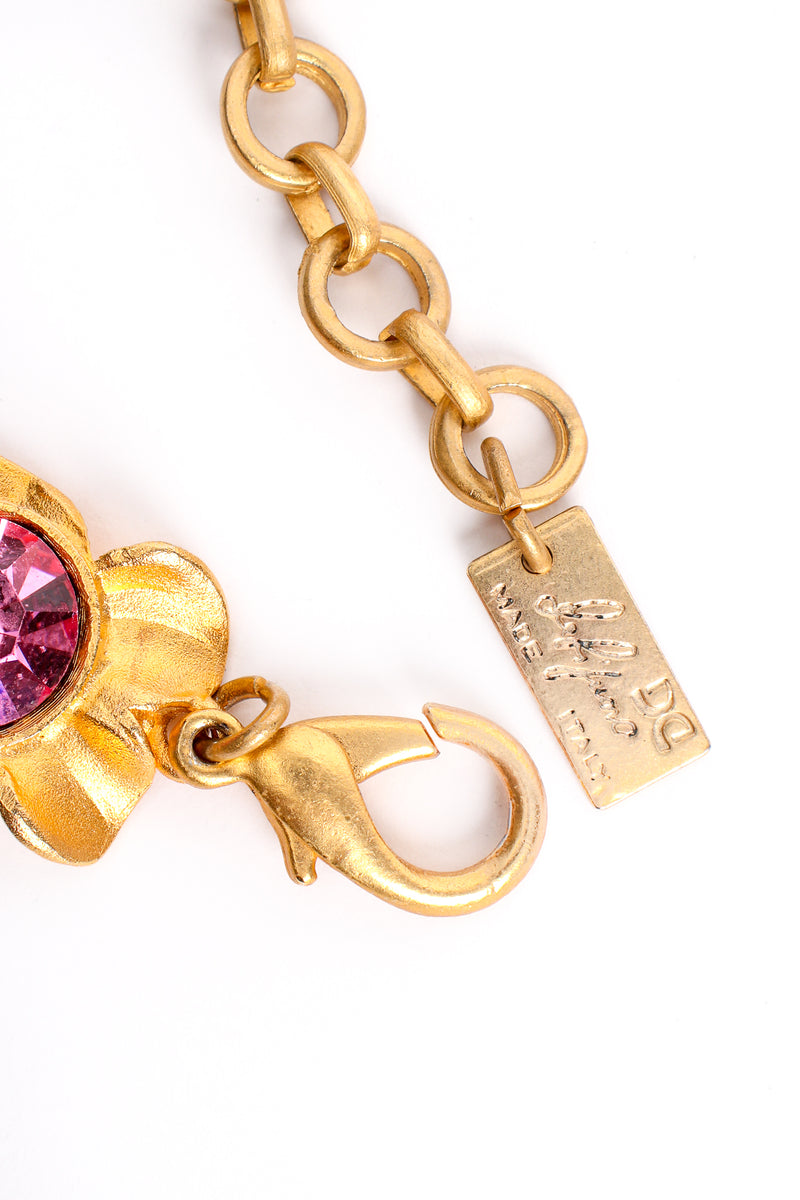 Vintage Gianni De Liguoro Crystal Blossom Bib Necklace signature charm at Recess Los Angeles