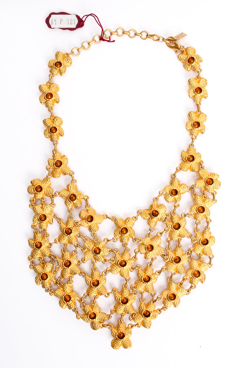 Vintage Gianni De Liguoro Crystal Blossom Bib Necklace backside at Recess Los Angeles