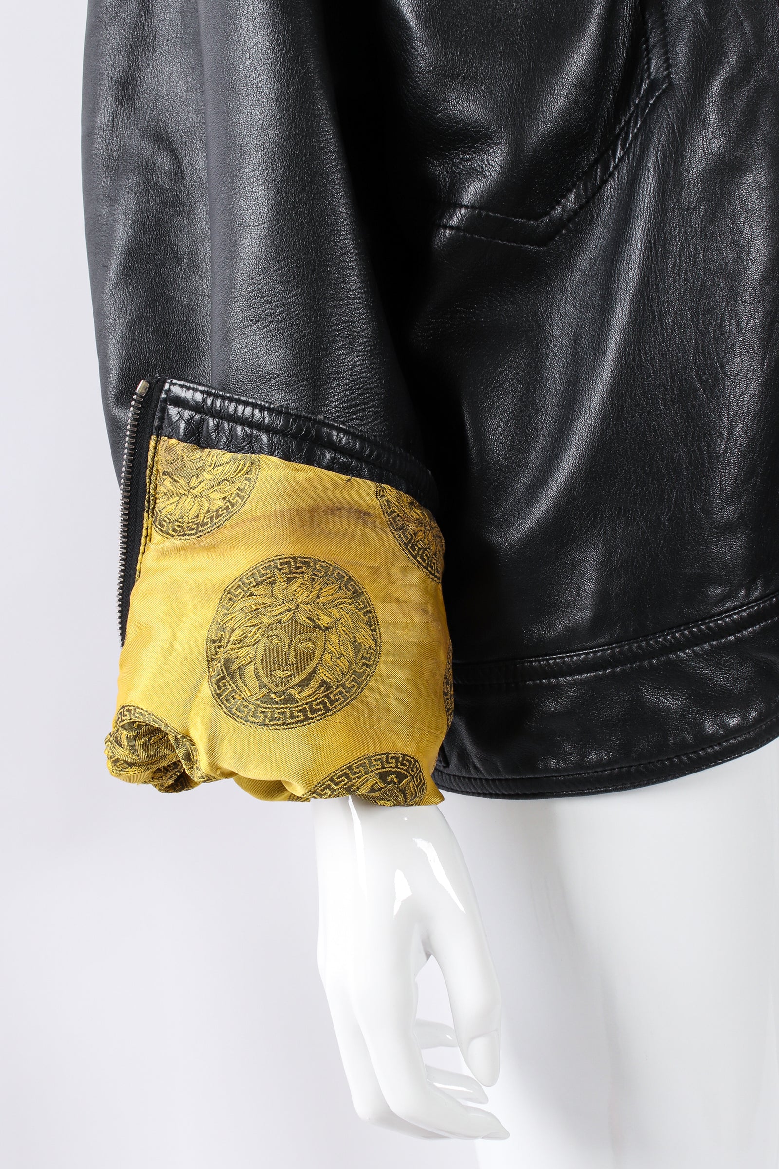 GianniVersaceBlackLeatherBombe