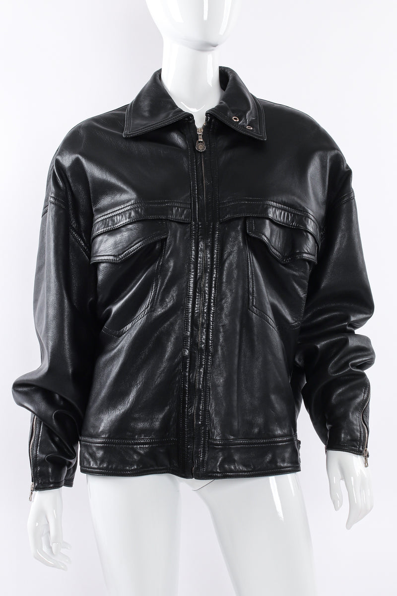 Vintage Gianni Versace Buttery Leather Bomber Jacket – Recess