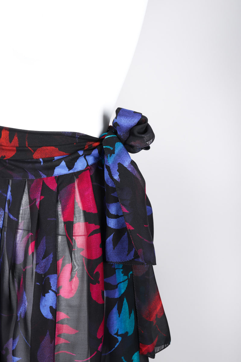 Recess Los Angeles Vintage Gianni Versace Sheer Silk Chiffon Ombré Leaf Print Skirt