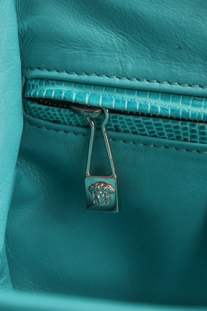 Recess Los Angeles Vintage Gianni Versace Lizard Frame Handle Bag