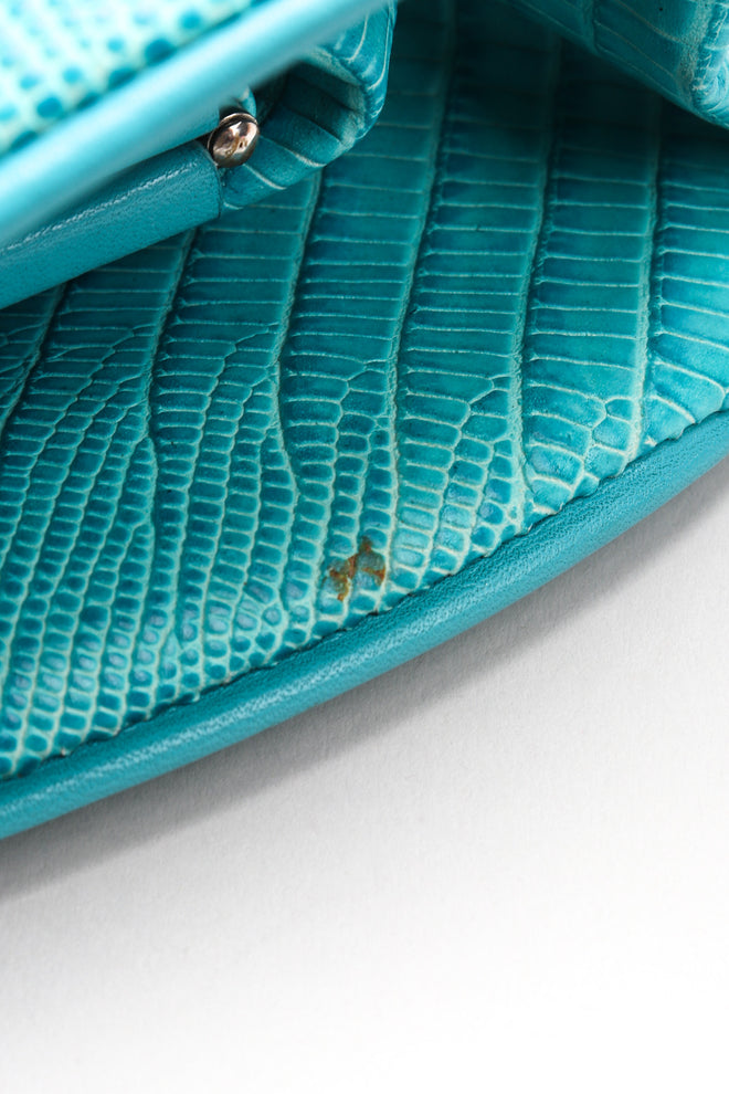 Recess Los Angeles Vintage Gianni Versace Lizard Frame Handle Bag