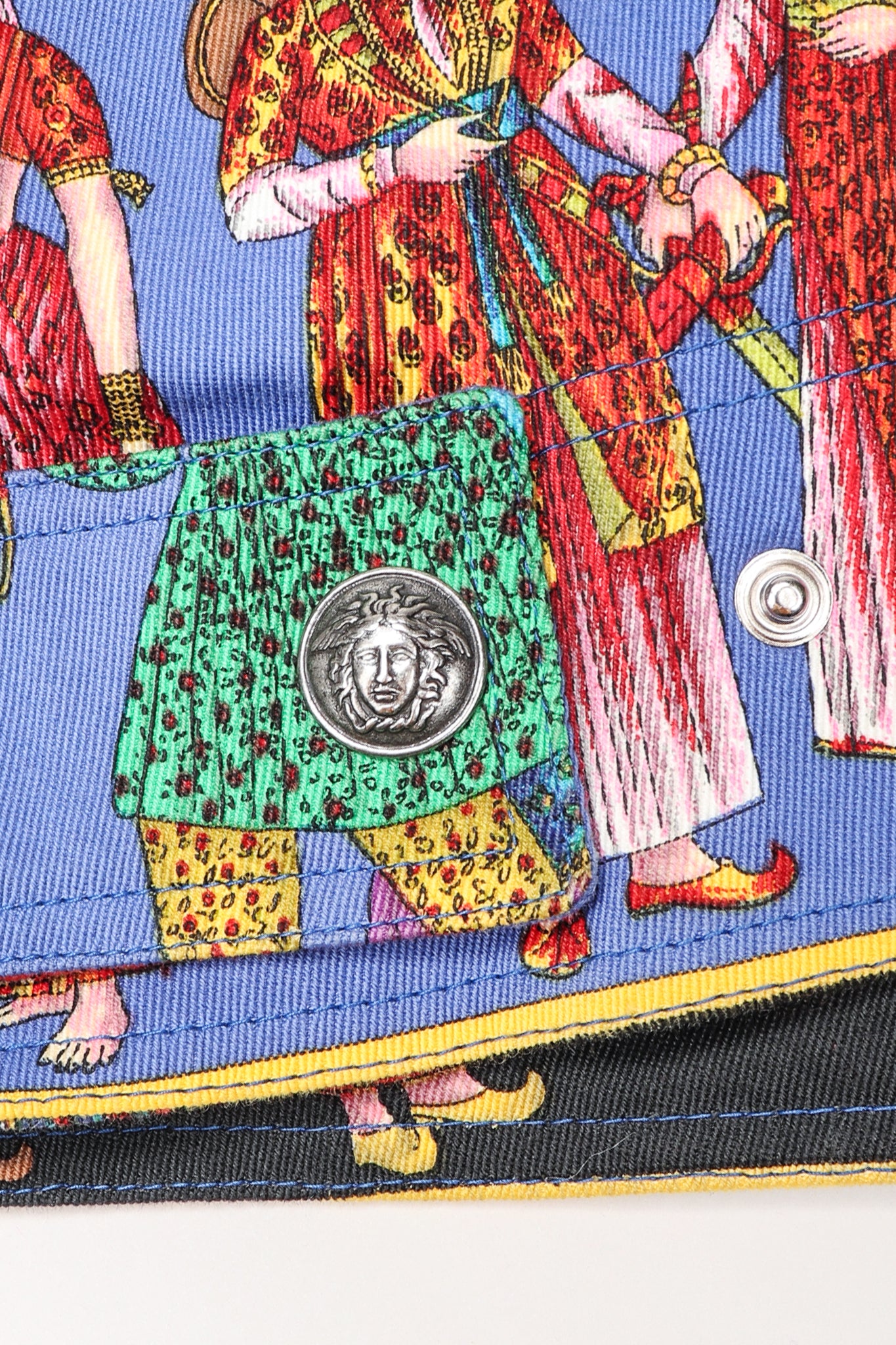 Recess Los Angeles Designer Consignment Vintage Gianni Versace Asian Peacock Print Harrington Jacket