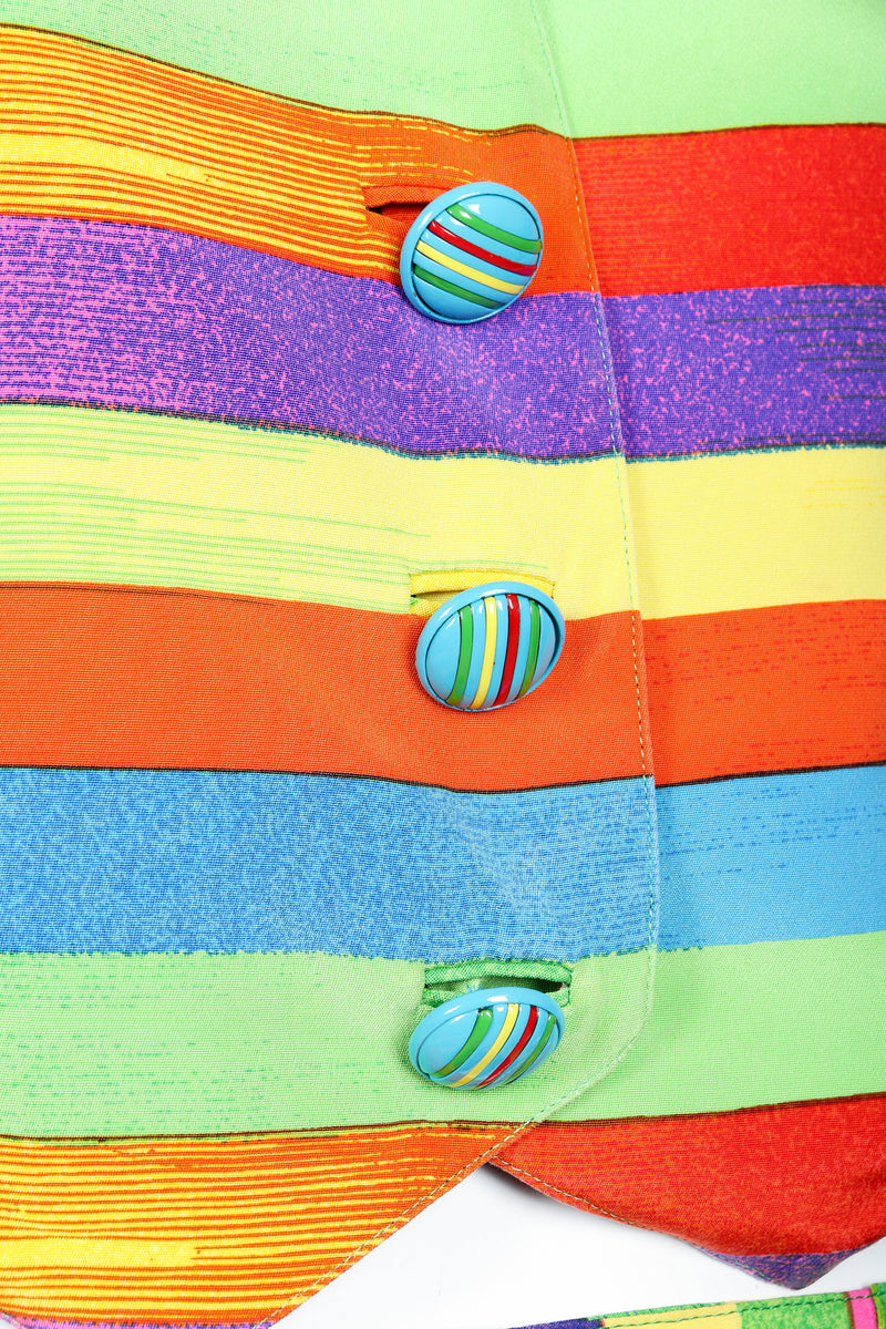 Vintage Versace Carnival Stripe Vest Set Buttons at Recess Los Angeles