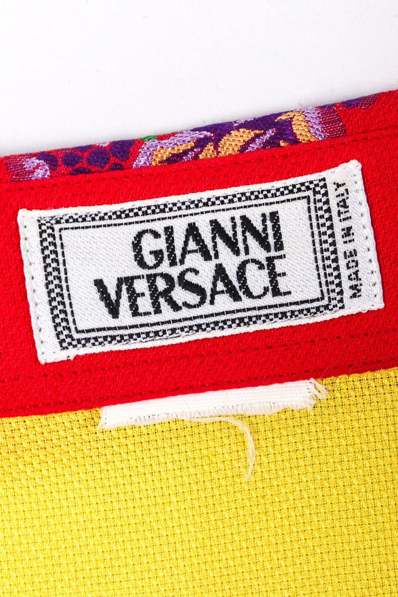 Recess Los Angeles Vintage Gianni Versace 90s Mens Colorblock Brocade Rose Shirt
