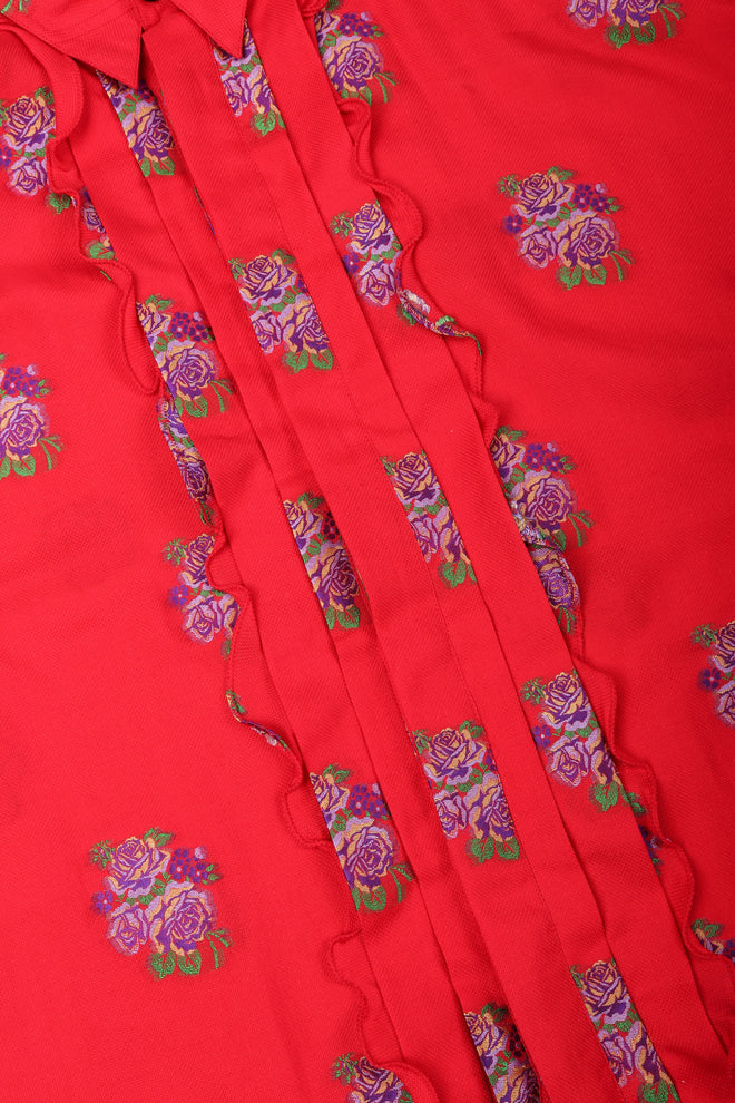 Recess Los Angeles Vintage Gianni Versace 90s Mens Colorblock Brocade Rose Shirt
