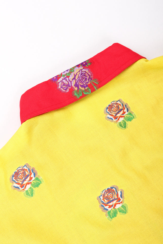 Recess Los Angeles Vintage Gianni Versace 90s Mens Colorblock Brocade Rose Shirt