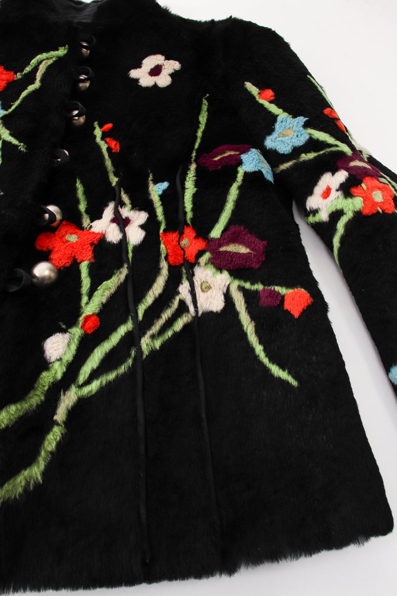 Vintage Giorgio Armani Floral Fur Jacket seaming at Recess Los Angeles