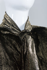 Paillettes Enrico Coveri Giorgio Vintage Gold Lamé Velvet Blouse