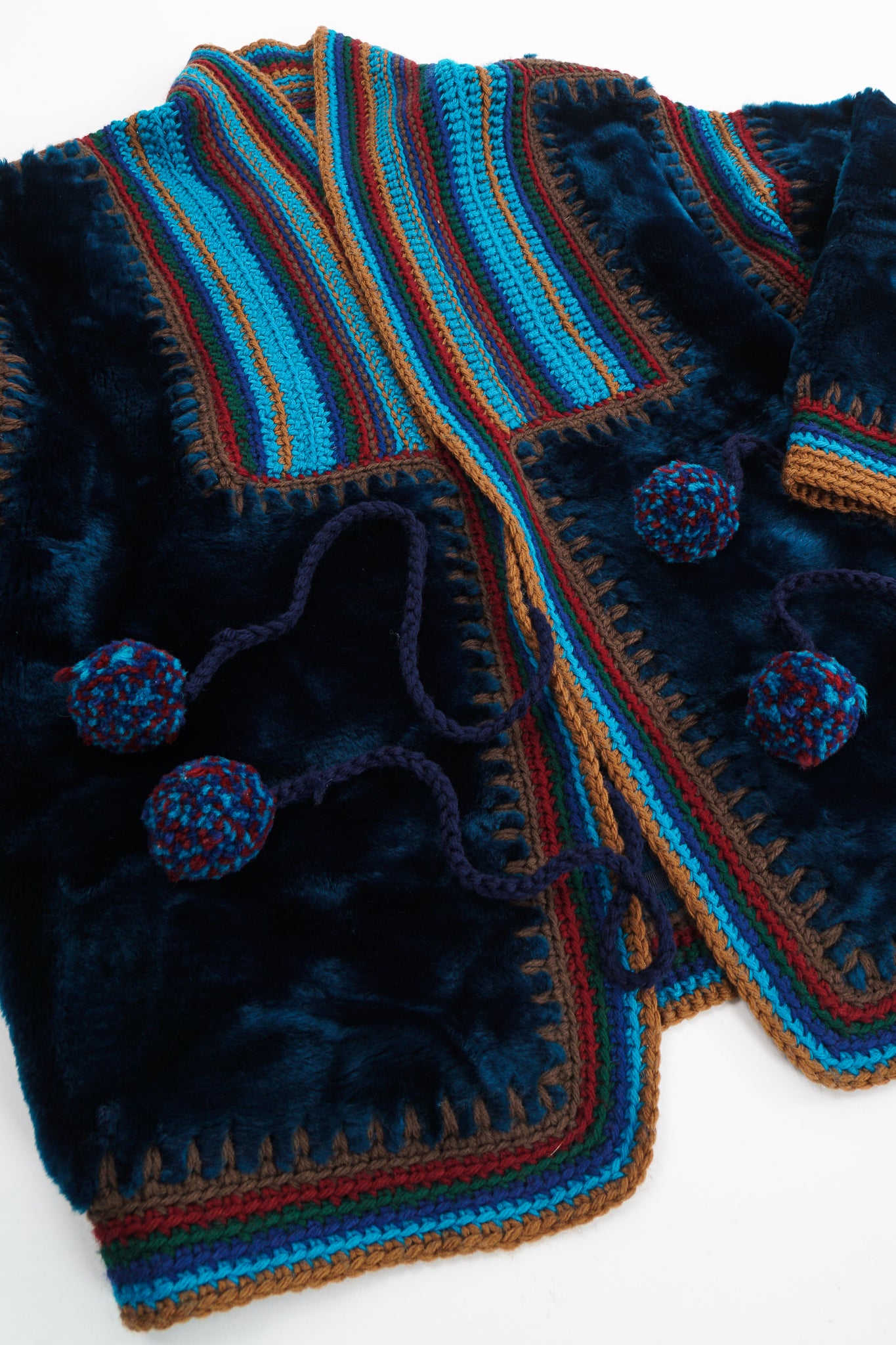 Vintage Giorgio Sant'Angelo Faux Fur Yarn Knit Jacket flat at Recess Los Angeles