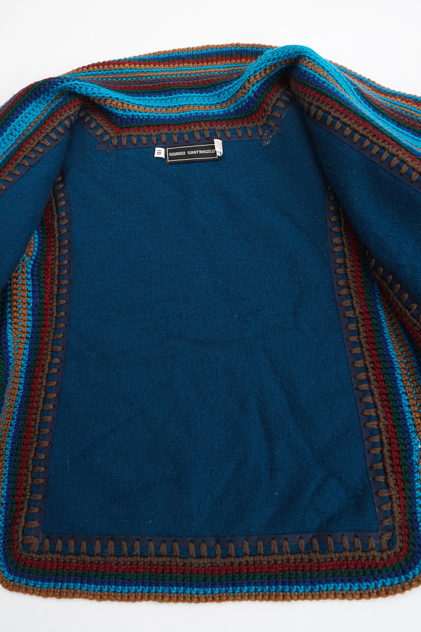 Vintage Giorgio Sant'Angelo Faux Fur Yarn Knit Jacket inside at Recess Los Angeles