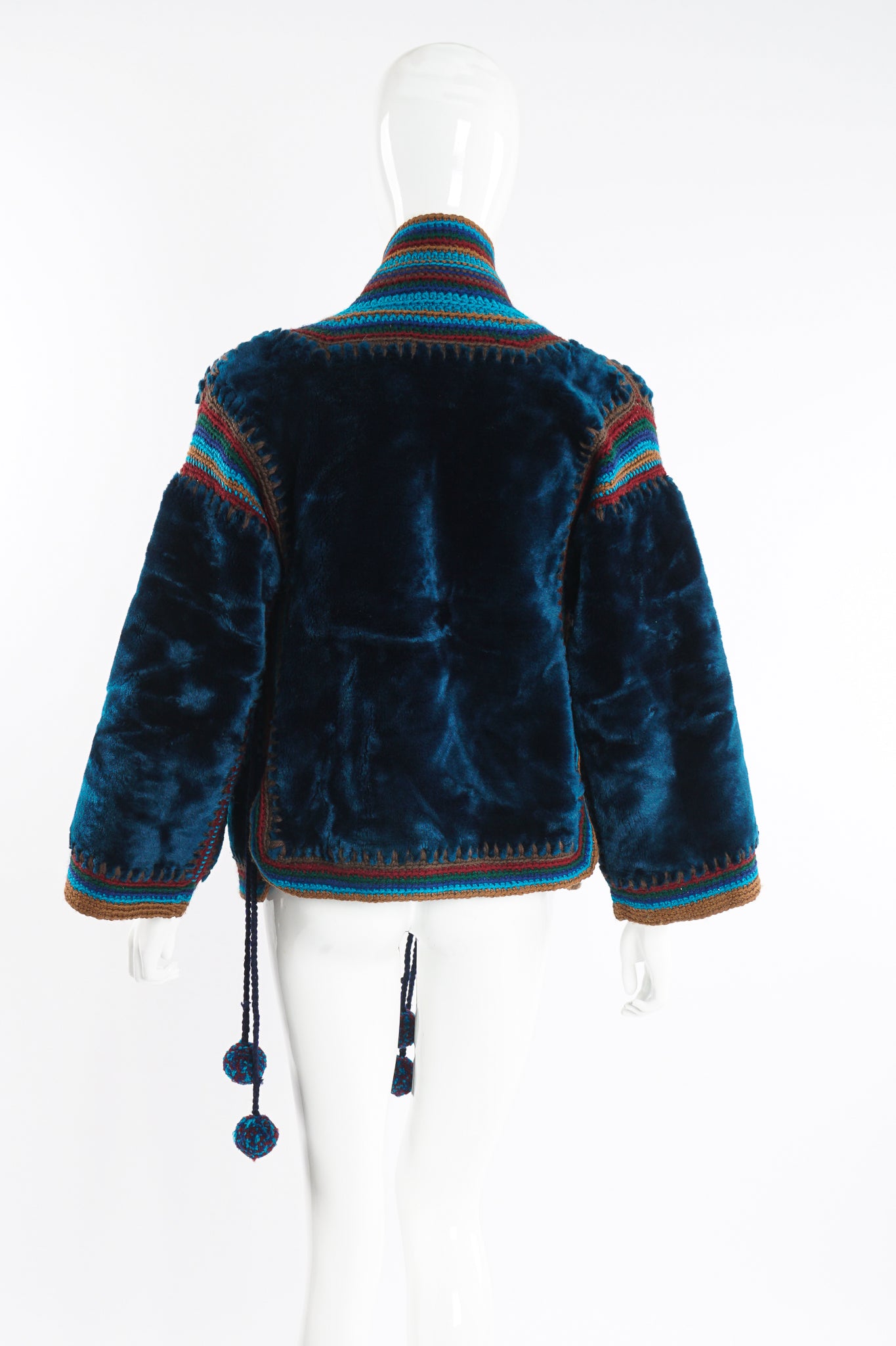 Vintage Giorgio Sant'Angelo Faux Fur Yarn Knit Jacket on Mannequin back at Recess Los Angeles