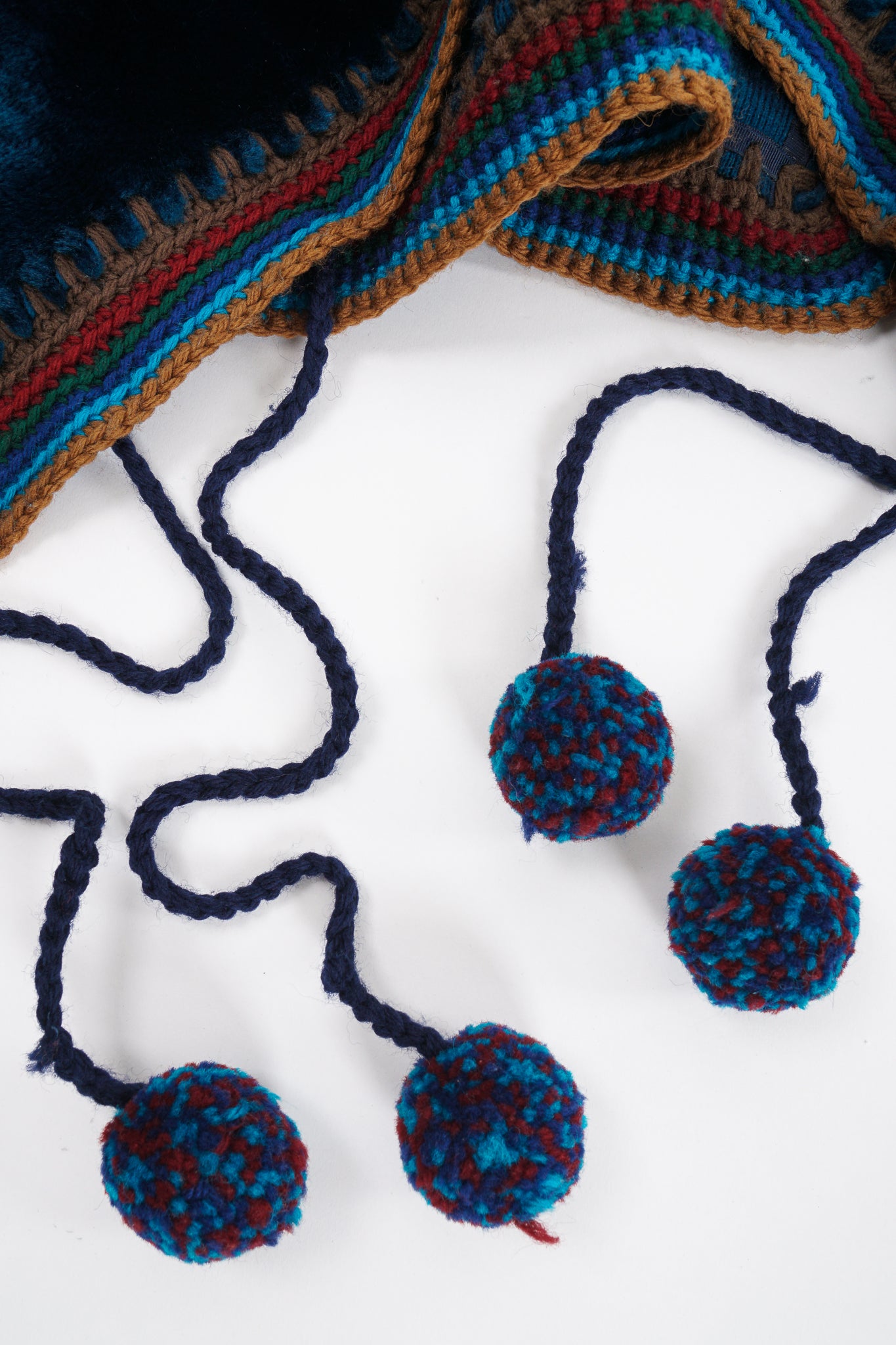 Vintage Giorgio Sant'Angelo Faux Fur Yarn Knit Jacket pom poms at Recess Los Angeles