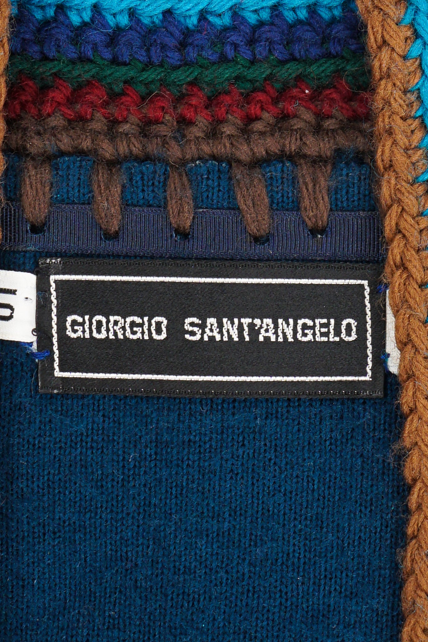 Vintage Giorgio Sant'Angelo Faux Fur Yarn Knit Jacket label at Recess Los Angeles