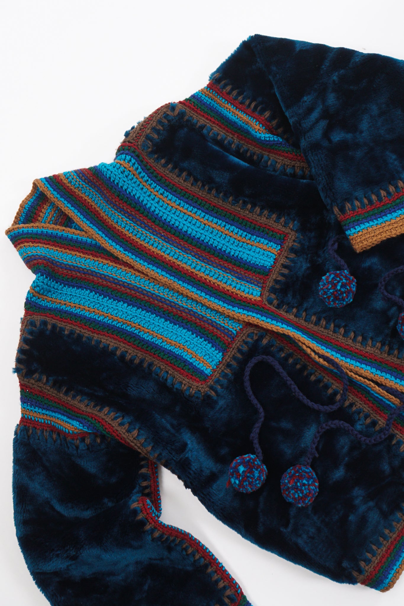 Vintage Giorgio Sant'Angelo Faux Fur Yarn Knit Jacket flat at Recess Los Angeles