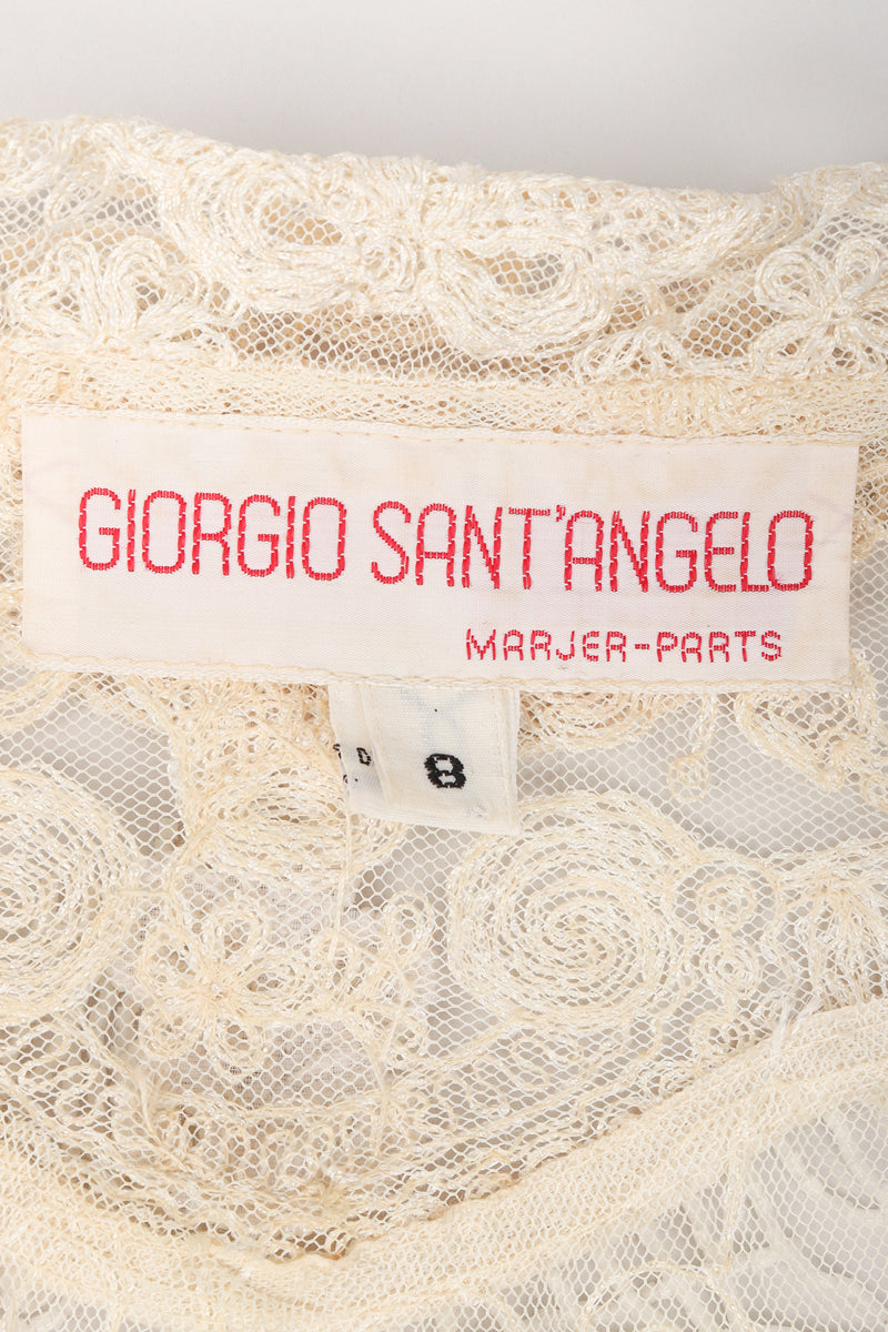 Recess Los Angeles Vintage Giorgio Sant'Angelo Bead Fringe Mesh Lace Blouse