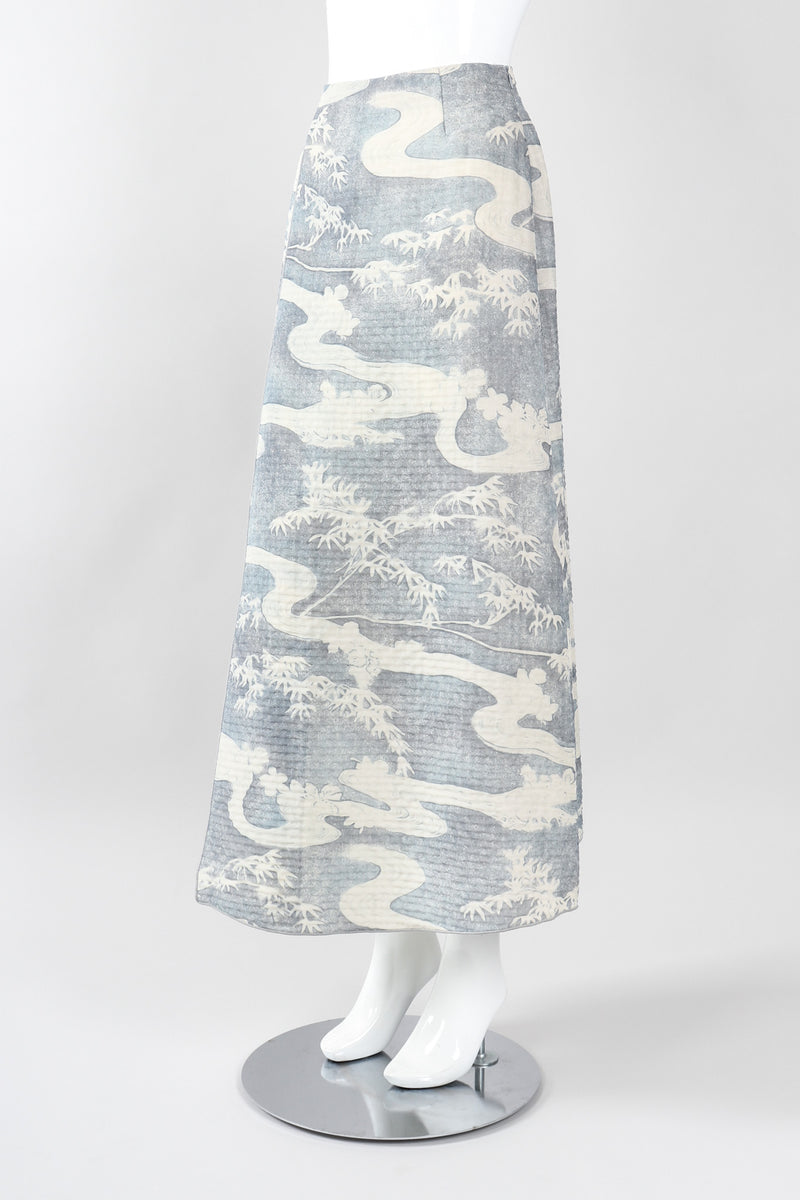 Recess Los Angeles Vintage Giorgio Armani Wool Silk River Chinoiserie Gauze Skirt