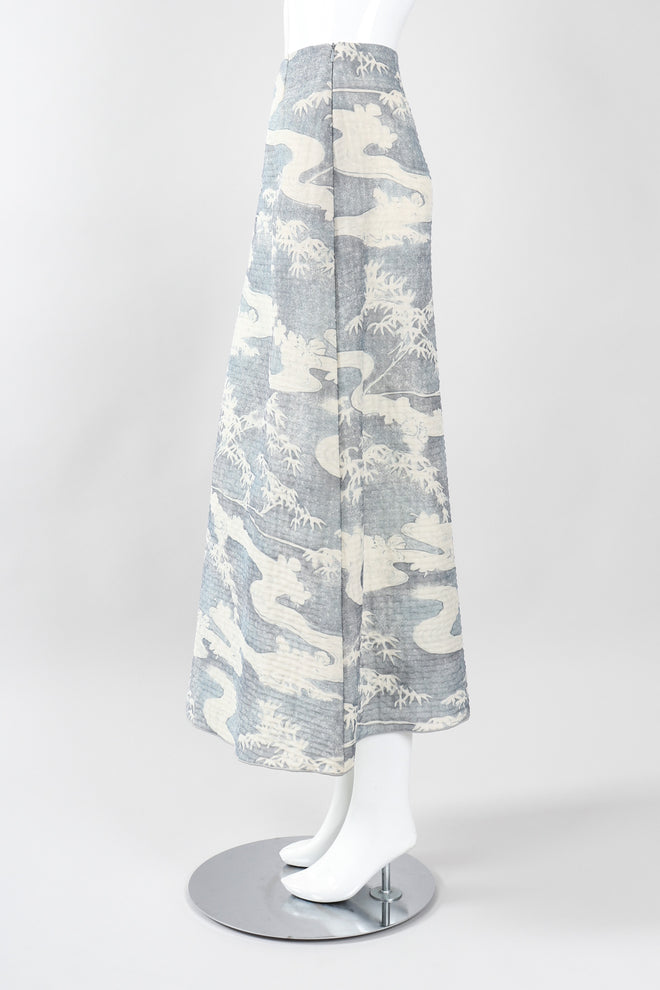 Recess Los Angeles Vintage Giorgio Armani Wool Silk River Chinoiserie Gauze Skirt