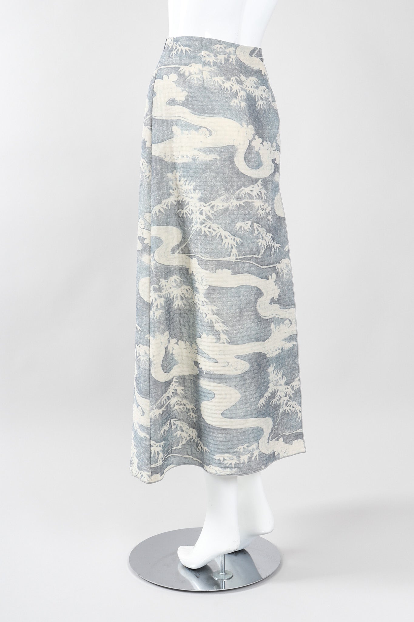 Recess Los Angeles Vintage Giorgio Armani Wool Silk River Chinoiserie Gauze Skirt