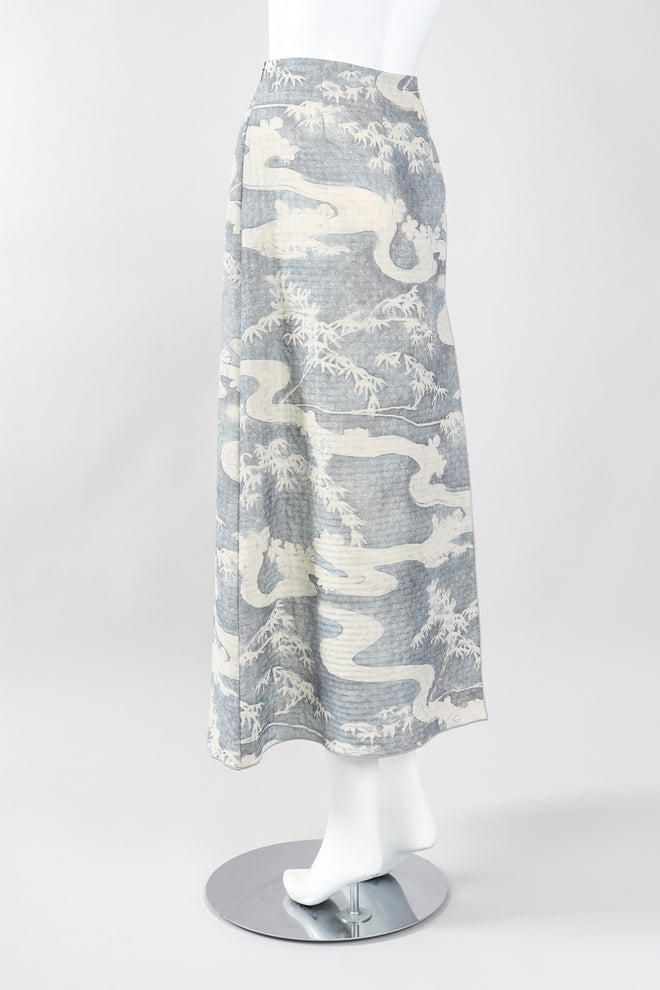 Recess Los Angeles Vintage Giorgio Armani Wool Silk River Chinoiserie Gauze Skirt