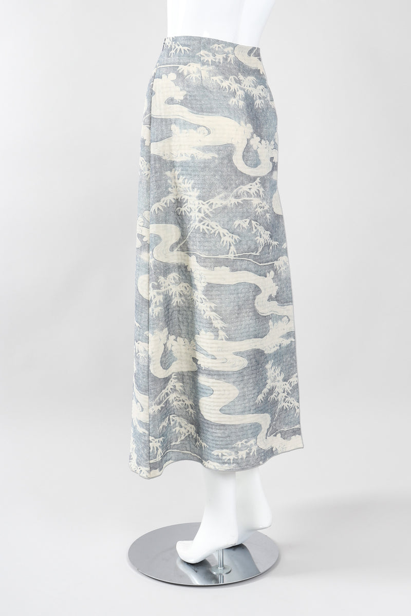 Recess Los Angeles Vintage Giorgio Armani Wool Silk River Chinoiserie Gauze Skirt