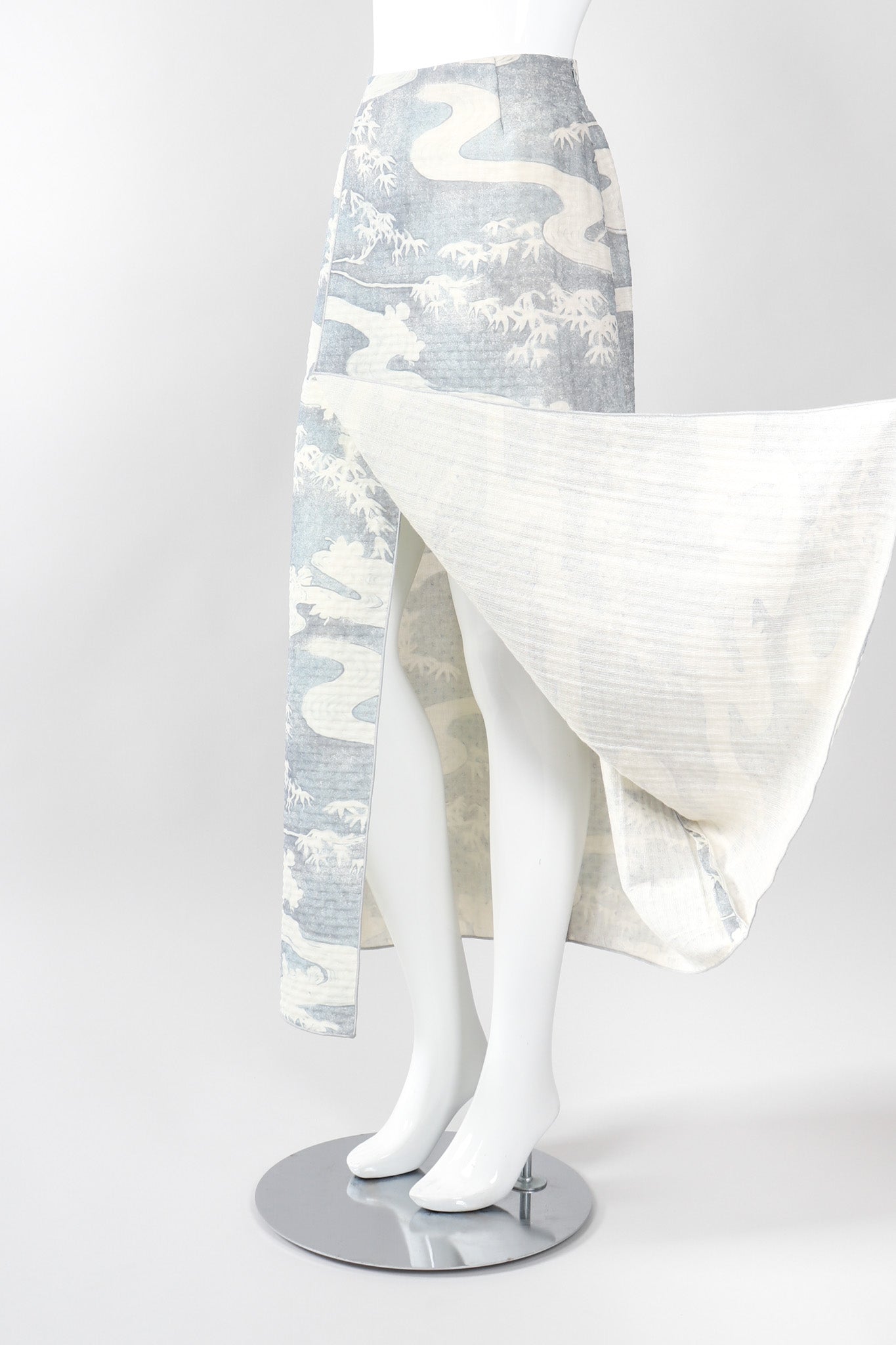 Recess Los Angeles Vintage Giorgio Armani Wool Silk River Chinoiserie Gauze Skirt