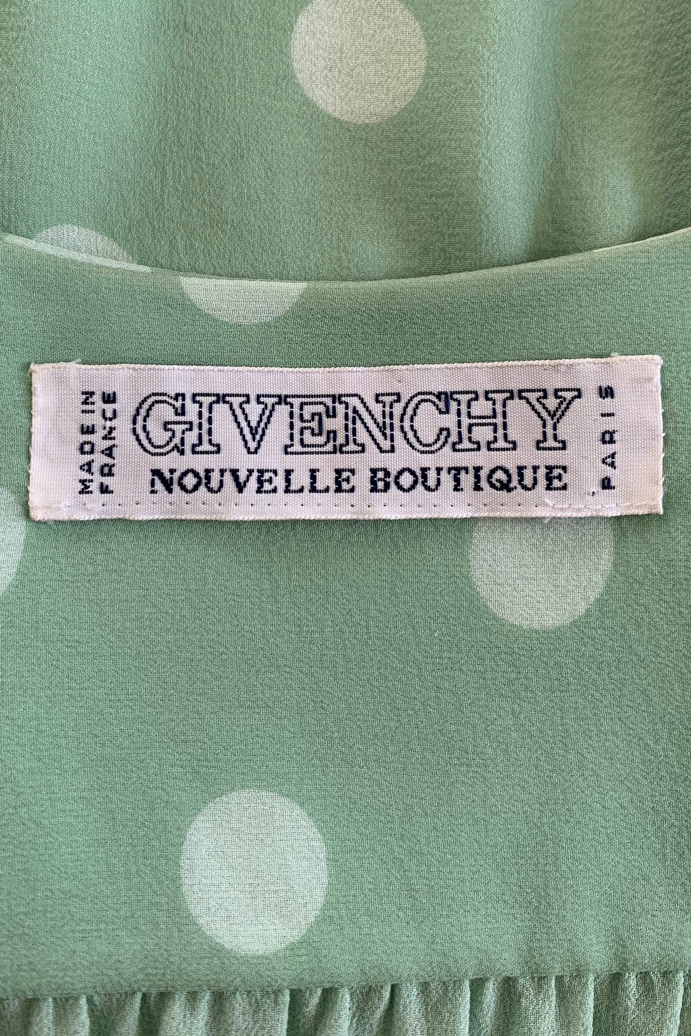 Vintage Givenchy Martha Sheer Chiffon Dot Blouse & Tie label at Recess LA