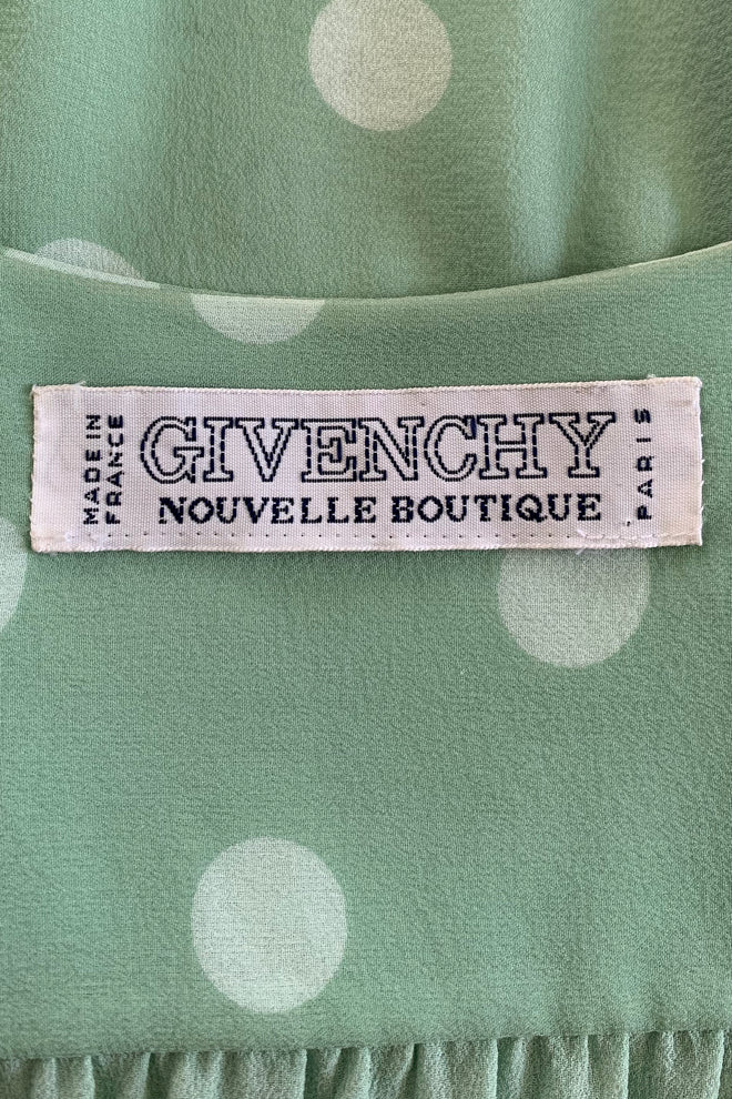 Vintage Givenchy Martha Sheer Chiffon Dot Blouse & Tie label at Recess LA