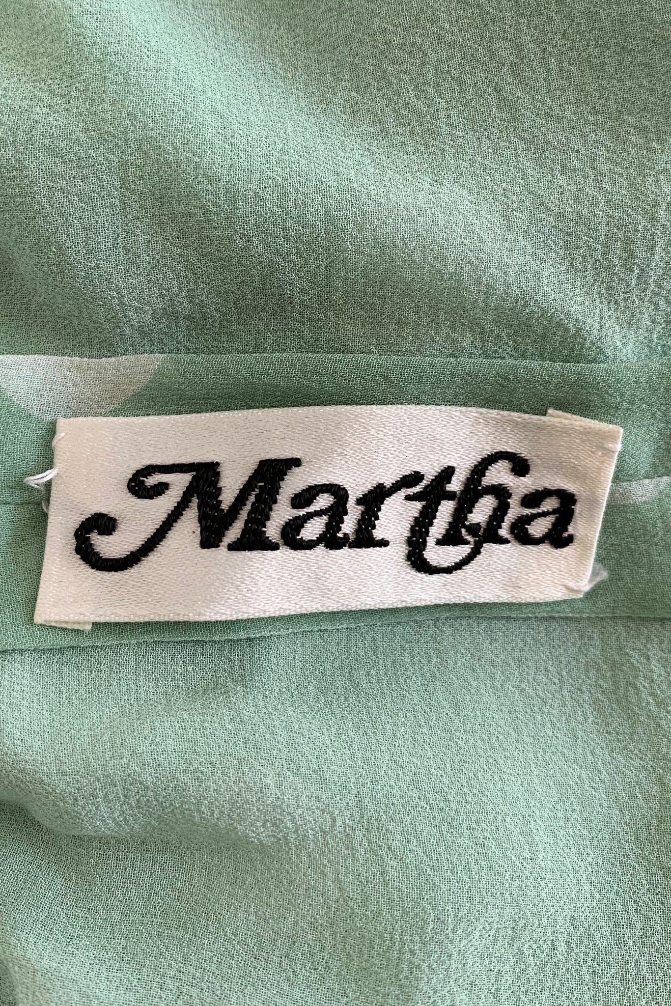 Vintage Givenchy Martha Sheer Chiffon Dot Blouse & Tie on Martha label at Recess LA