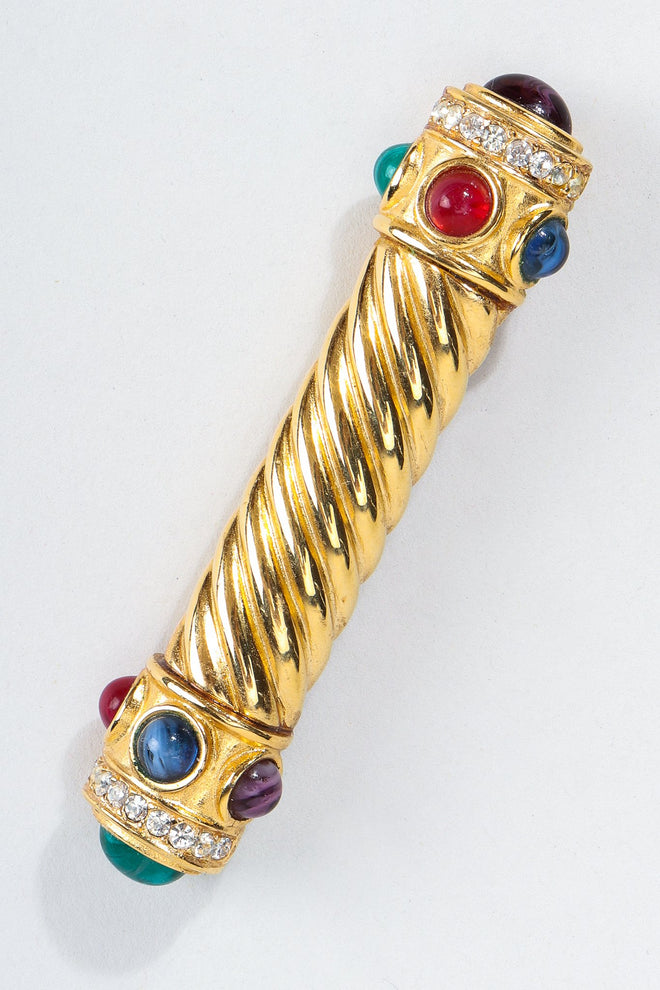 Vintage Givenchy Jeweled Gold Braid Bar Brooch Pin at Recess Los Angeles