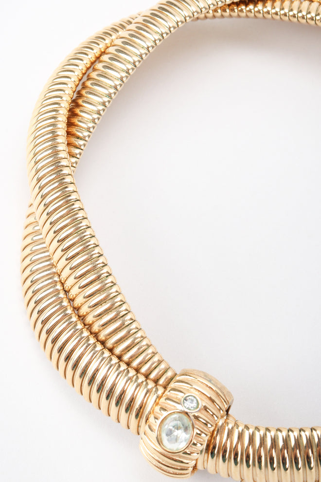 Recess Designer Consignment Vintage Givenchy Twisted Stretch Metal Collar Necklace Los Angeles Resale