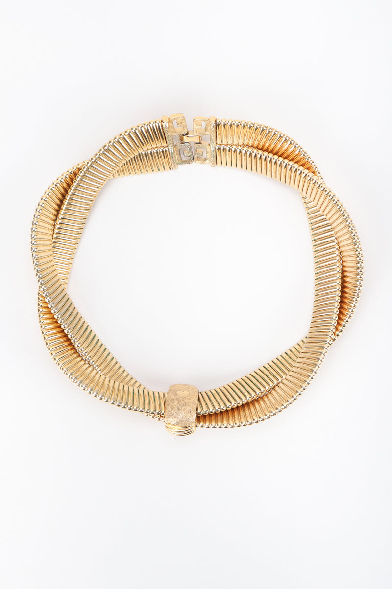 Recess Designer Consignment Vintage Givenchy Twisted Stretch Metal Collar Necklace Los Angeles Resale