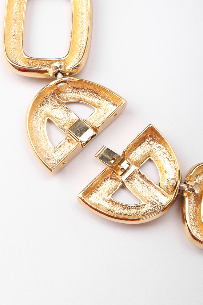 Recess Los Angeles Vintage Givenchy Gold Crystal Oval Collar Choker Necklace & Earring Set