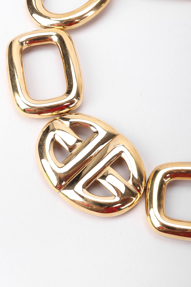 Recess Los Angeles Vintage Givenchy Gold Crystal Oval Collar Choker Necklace & Earring Set