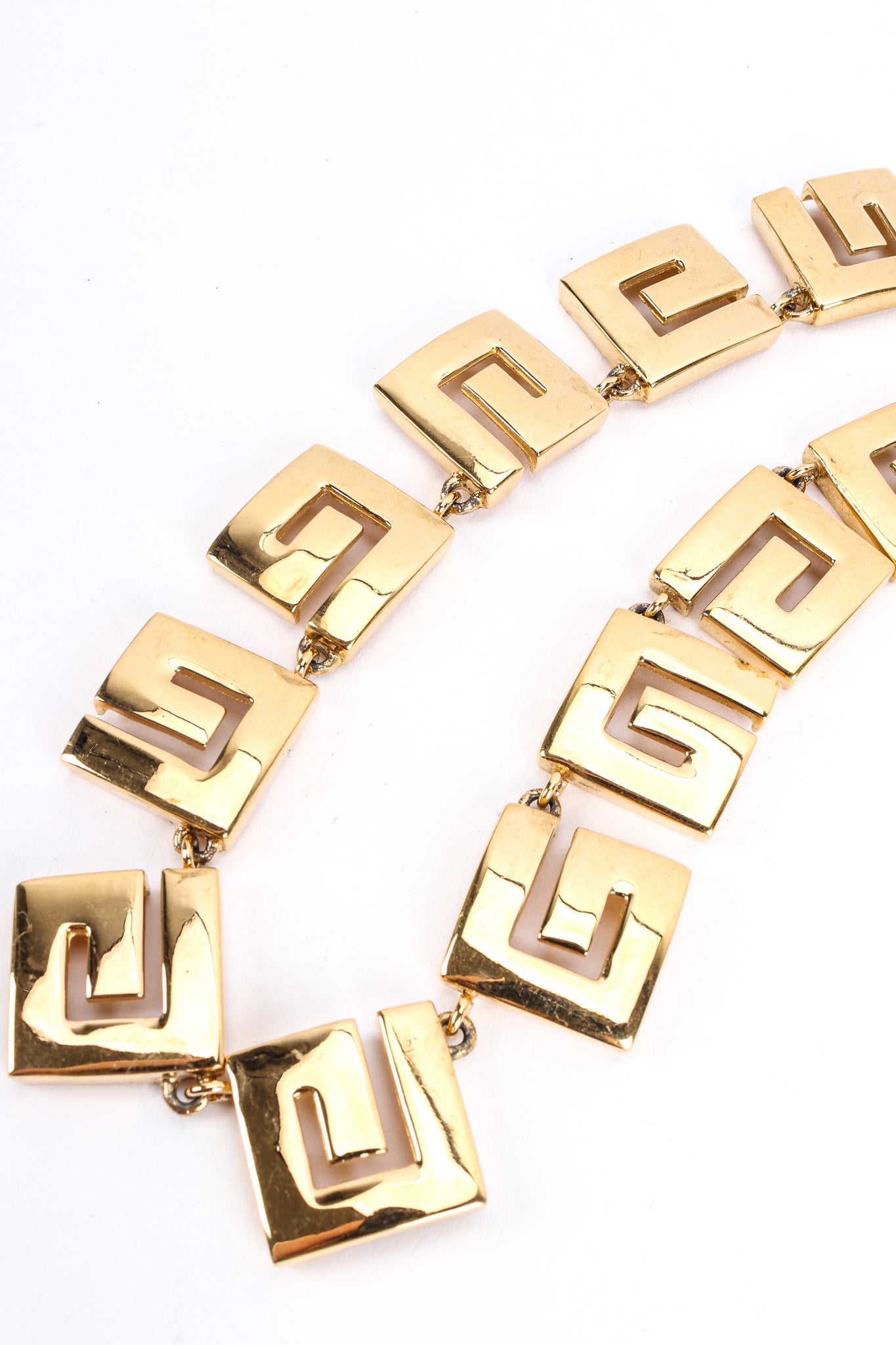 Vintage Givenchy G Logo Link Necklace links/light surface scratches @ Recess LA