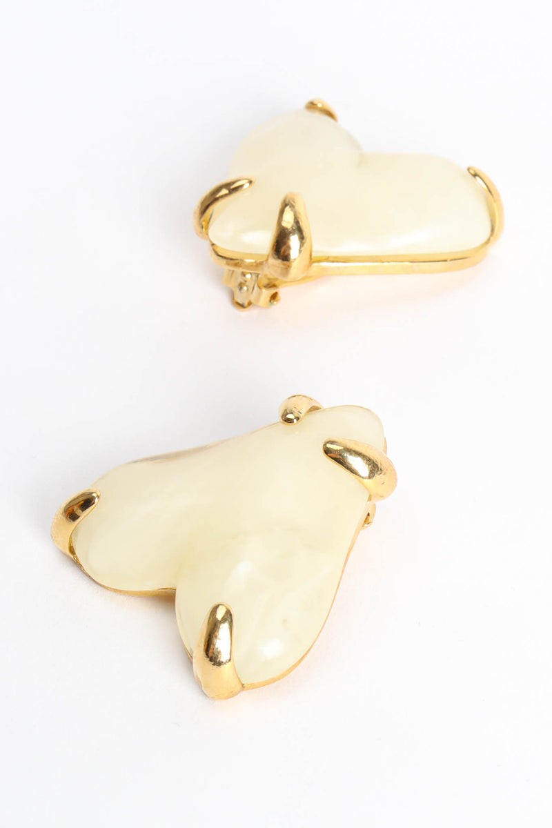 Vintage Givenchy Marble Resin Heart Earrings diagonal close @ Recess Los Angeles