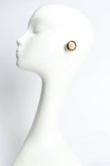 Vintage Givenchy Pearl Button Earrings on mannequin  @ Recess Los Angeles