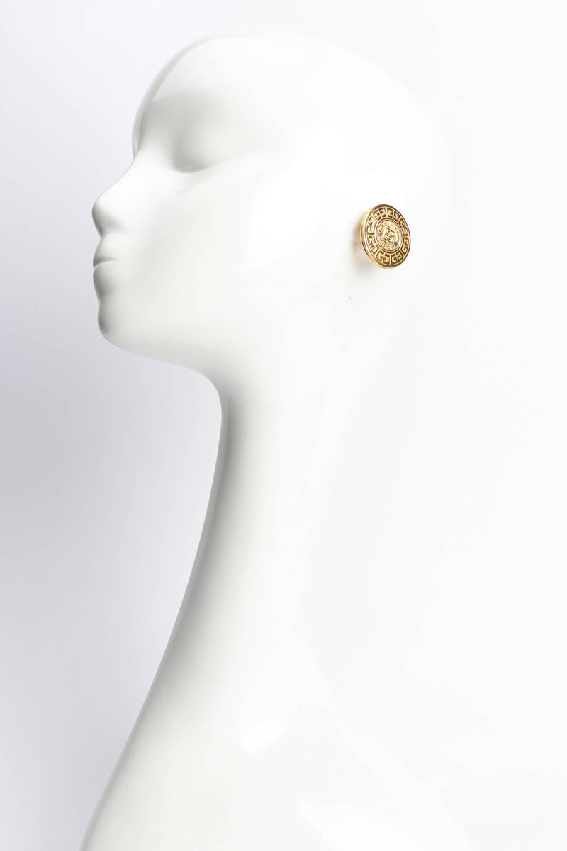 Vintage Coin Monogram Logo Earrings mannequin @ Recess LA