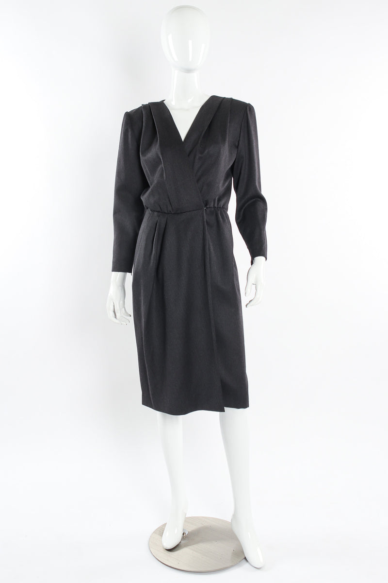 Vintage Givenchy 1980s Tailored Wool Sheath Dress mannequin front @ Recess Los Angeles